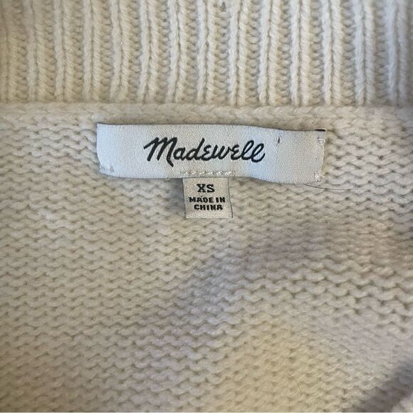 MADEWELL GOLD Star Knit Pullover Sweater 100% merino wool crew neck size XS - Picture 6 of 10
